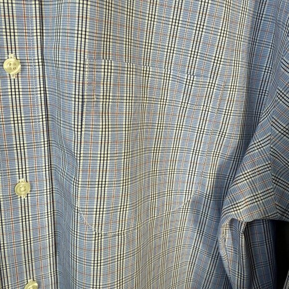 Brooks Brothers Regent Plaid Non Iron Button Up Dress Shirt Men's 17 6/7 Blue - Picture 8 of 13